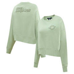 Miami Dolphins Pro Standard Women's Oversized Cropped Neutral Pullover Sweatshirt Light Green