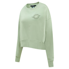 Miami Dolphins Pro Standard Women's Oversized Cropped Neutral Pullover Sweatshirt Light Green