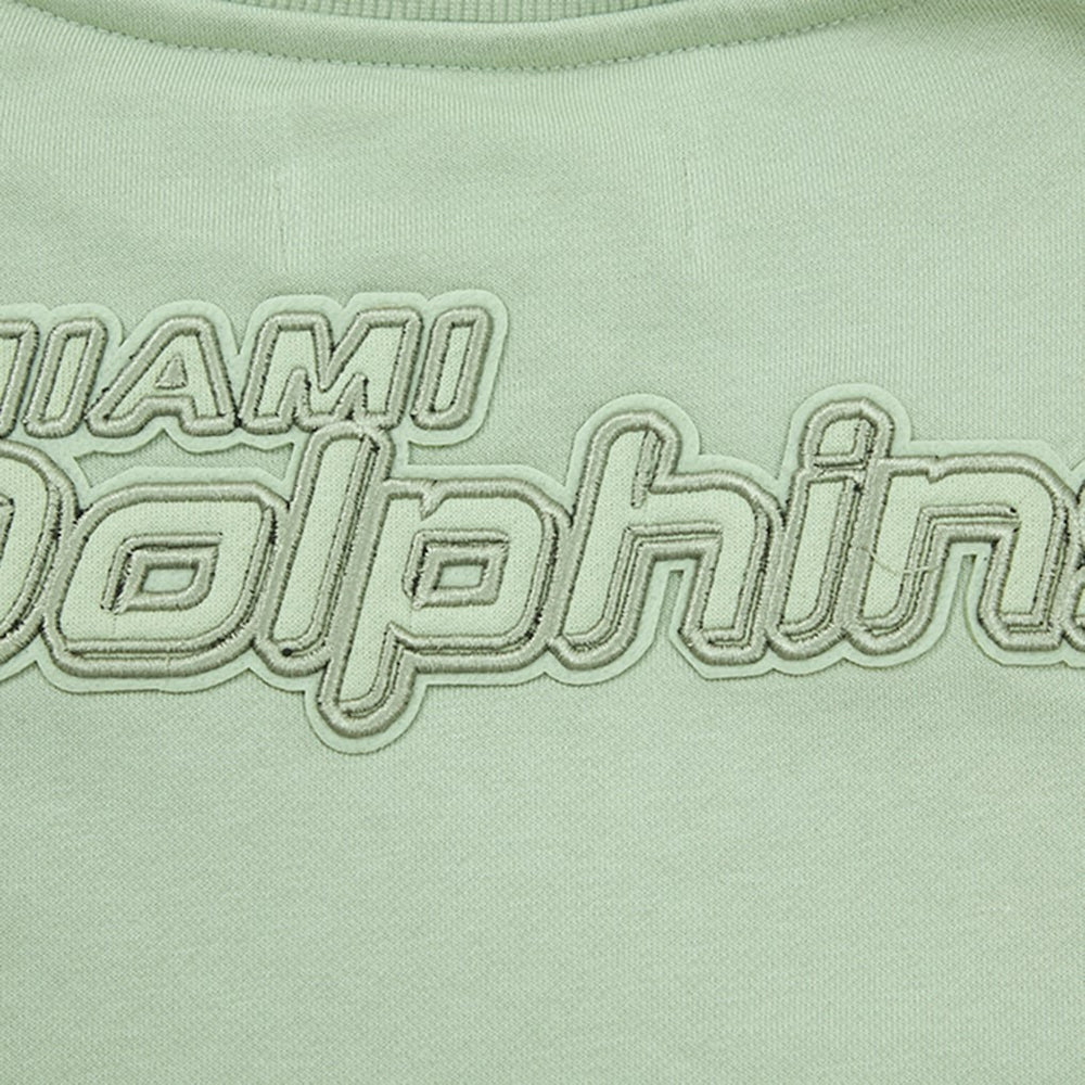 Miami Dolphins Pro Standard Women's Oversized Cropped Neutral Pullover Sweatshirt Light Green