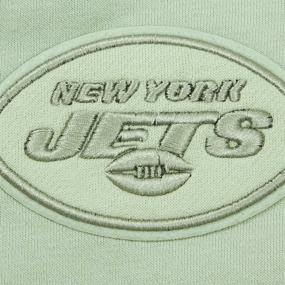 New York Jets Pro Standard Women's Oversized Cropped Neutral Pullover Sweatshirt Light Green