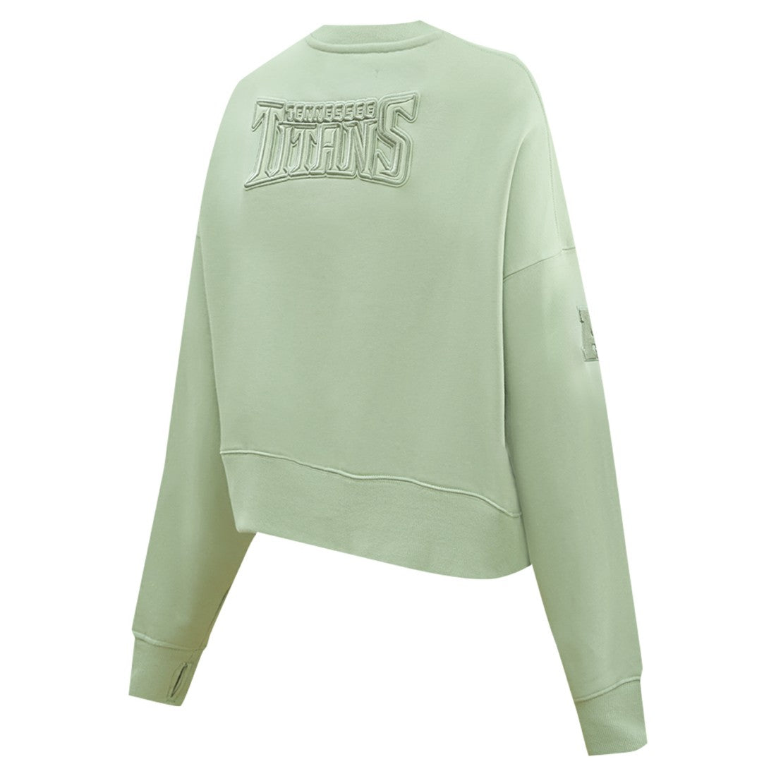 Tennessee Titans Pro Standard Women's Oversized Cropped Neutral Pullover Sweatshirt Light Green