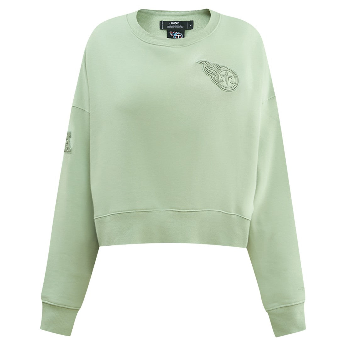 Tennessee Titans Pro Standard Women's Oversized Cropped Neutral Pullover Sweatshirt Light Green