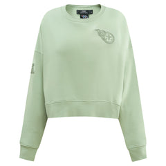 Tennessee Titans Pro Standard Women's Oversized Cropped Neutral Pullover Sweatshirt Light Green