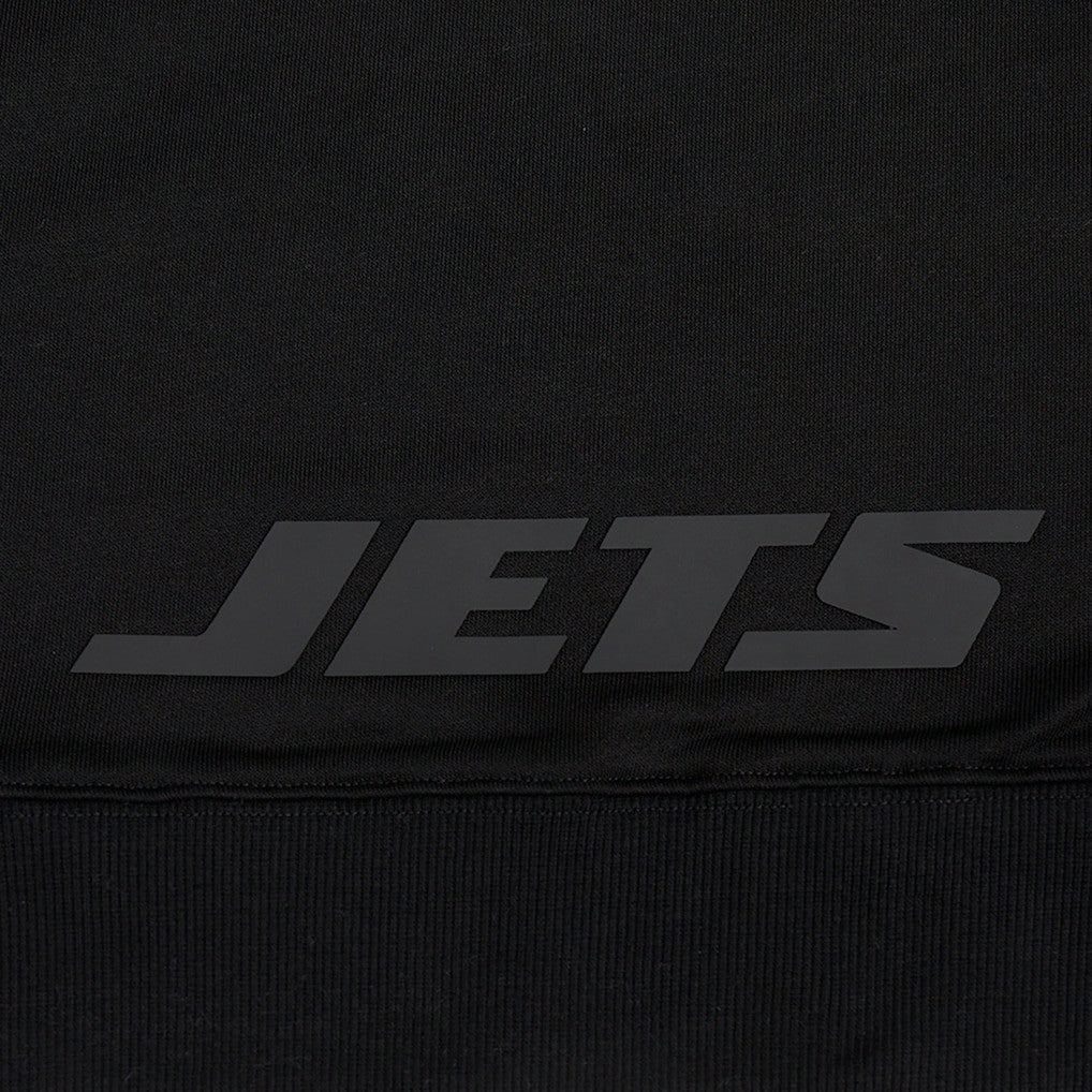 New York Jets Pro Standard Women's Jeweled Cropped Pullover Hoodie Black