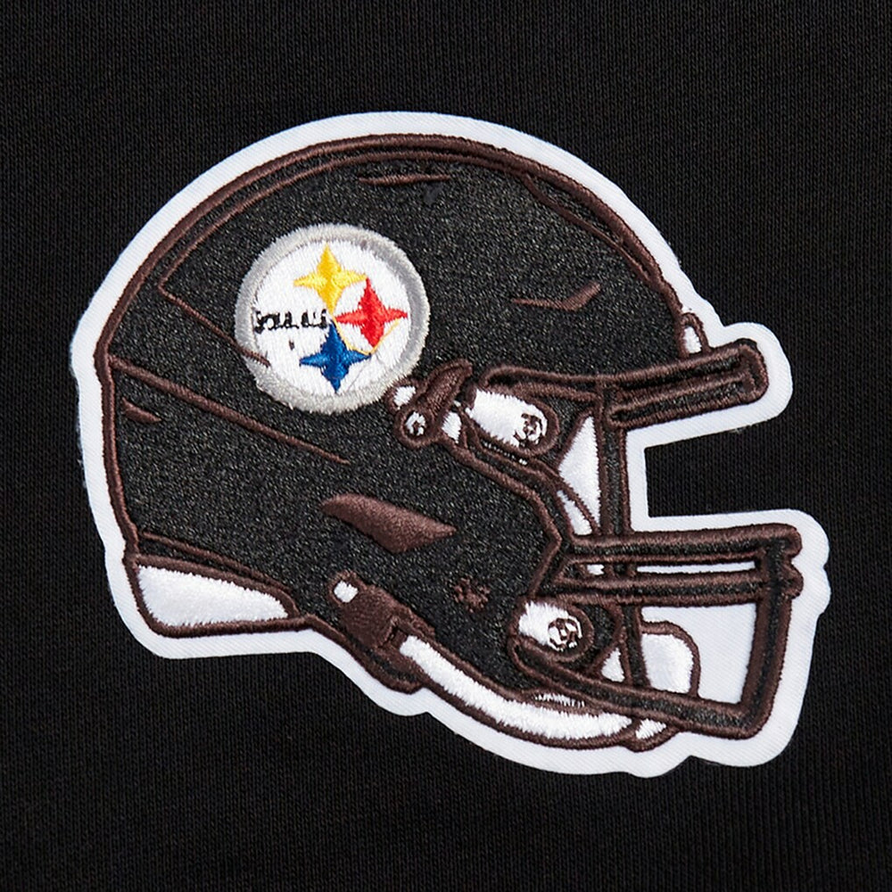Pittsburgh Steelers Pro Standard Women's Jeweled Cropped Pullover Hoodie Black