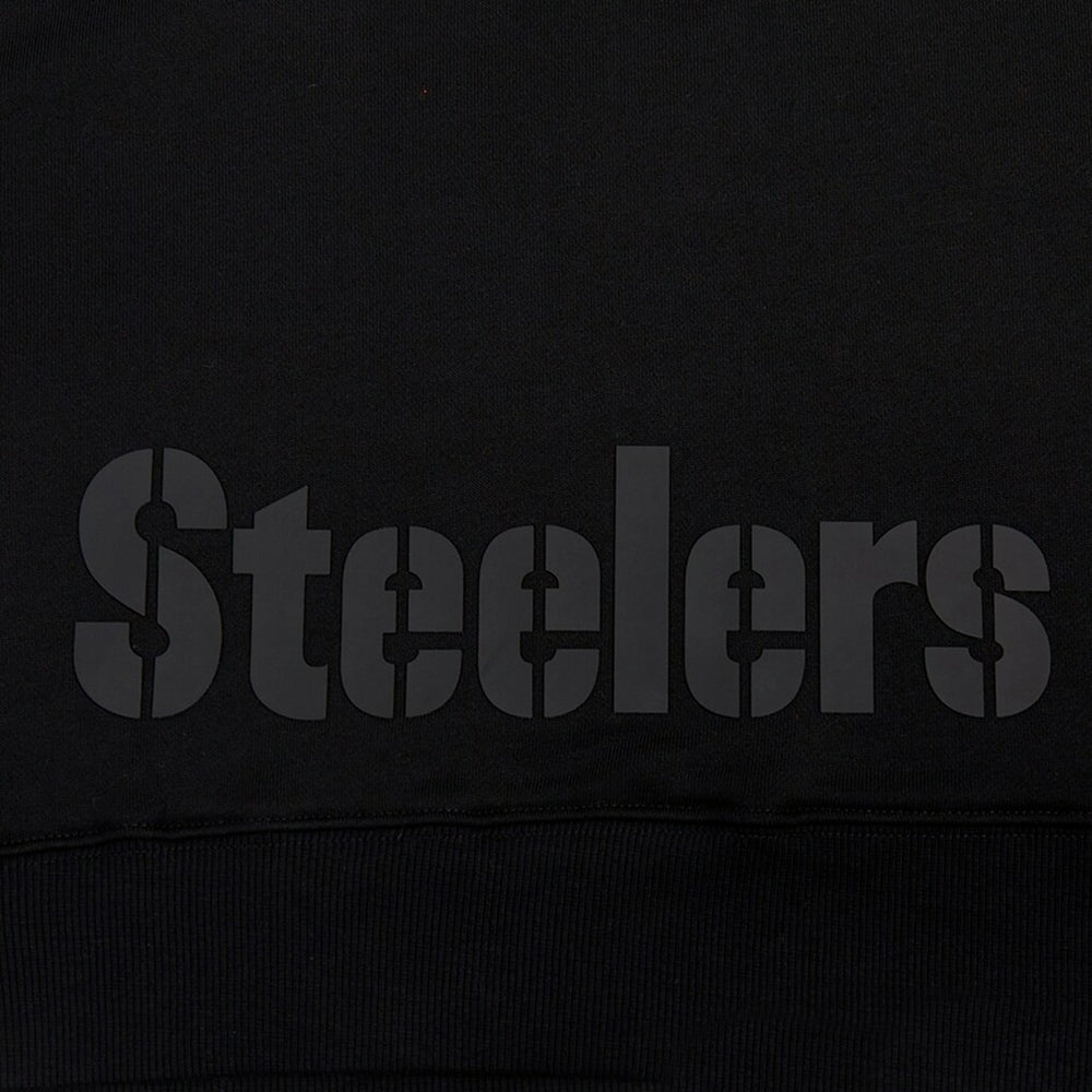 Pittsburgh Steelers Pro Standard Women's Jeweled Cropped Pullover Hoodie Black