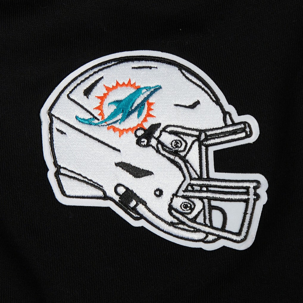 Miami Dolphins Pro Standard Women's Jeweled Cropped Pullover Hoodie Black