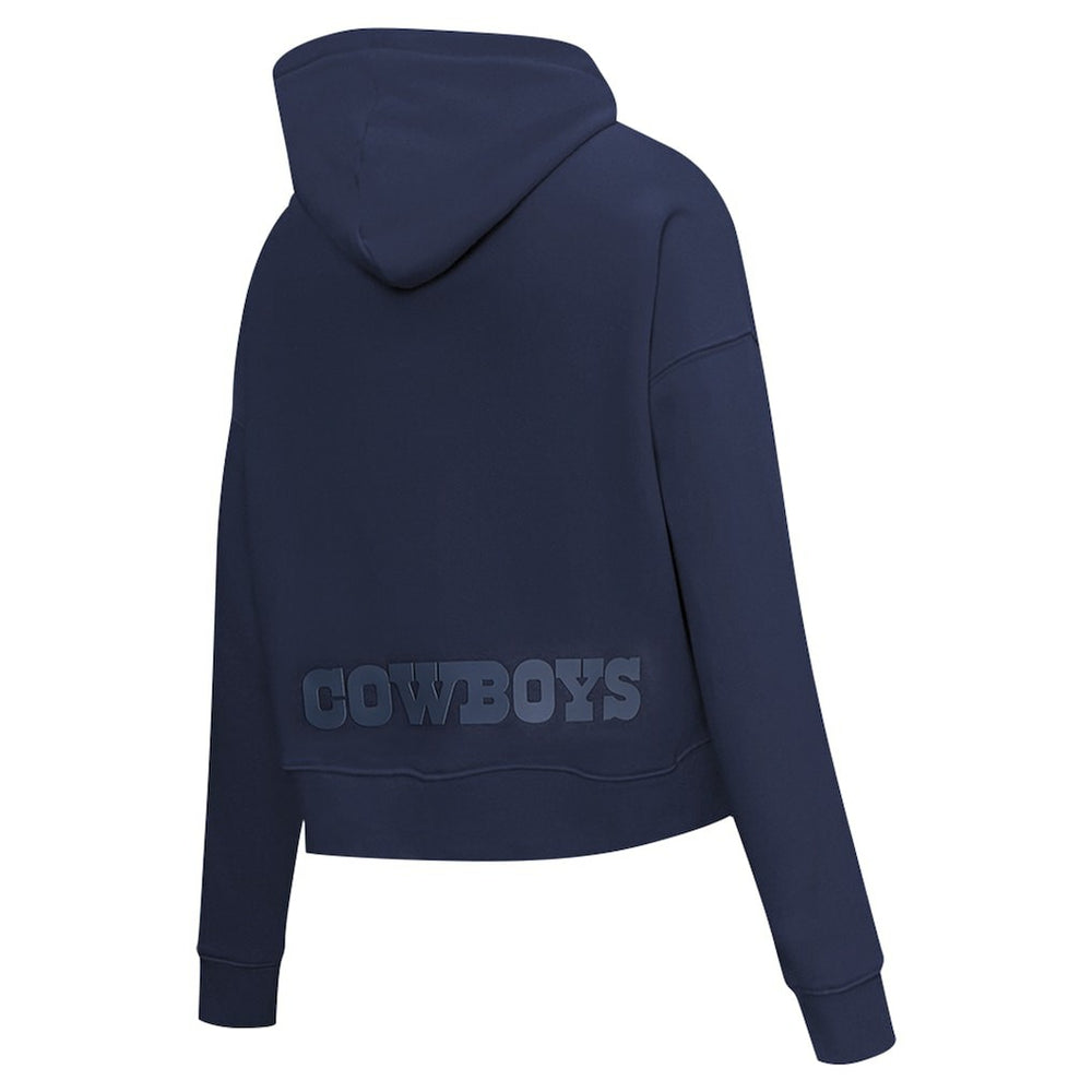 Dallas Cowboys Pro Standard Women's Jeweled Cropped Pullover Hoodie Navy