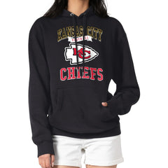 Kansas City Chiefs G-III 4Her by Carl Banks Women's Team Logo Graphic Fleece Tri-Blend Pullover Hoodie Black