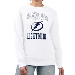 Tampa Bay Lightning G-III 4Her by Carl Banks Women's Team Logo Tri-Blend Fleece Pullover Sweatshirt - White - NHL 201612628