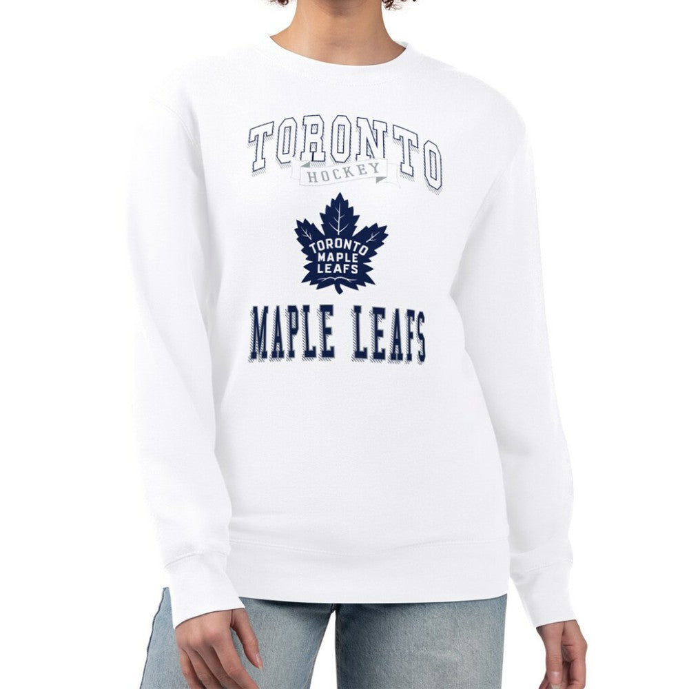 Toronto Maple Leafs G-III 4Her by Carl Banks Women's Team Logo Tri-Blend Fleece Pullover Sweatshirt - White - NHL 201612629