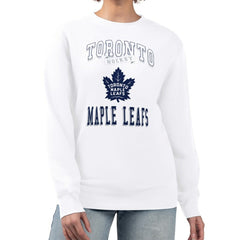Toronto Maple Leafs G-III 4Her by Carl Banks Women's Team Logo Tri-Blend Fleece Pullover Sweatshirt - White - NHL 201612629