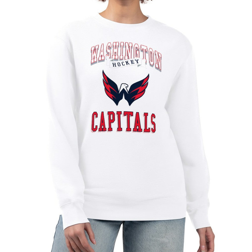 Washington Capitals G-III 4Her by Carl Banks Women's Team Logo Tri-Blend Fleece Pullover Sweatshirt - White - NHL 201612632