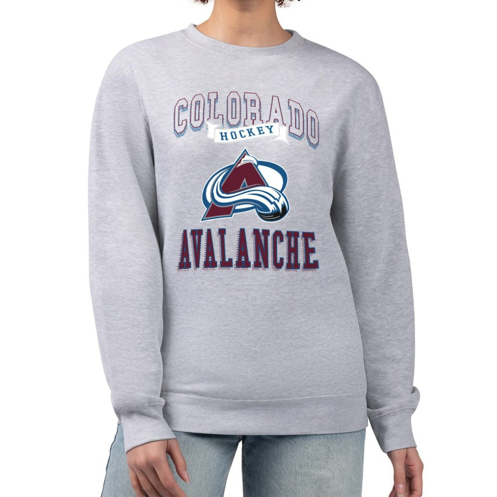Colorado Avalanche G-III 4Her by Carl Banks Women's Team Logo Tri-Blend Fleece Pullover Sweatshirt - Heather Gray - NHL 201612641