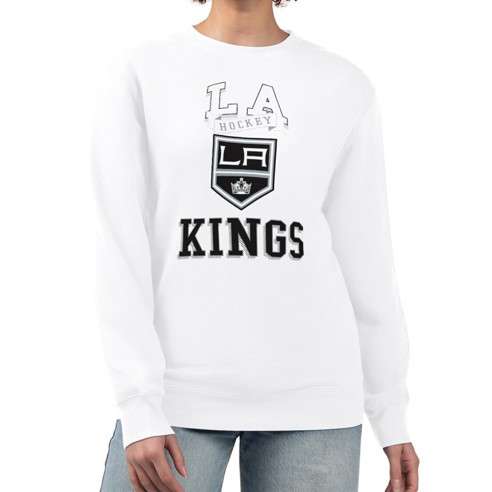 Los Angeles Kings G-III 4Her by Carl Banks Women's Team Logo Tri-Blend Fleece Pullover Sweatshirt - White - NHL 201612648