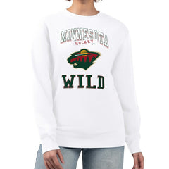 Minnesota Wild G-III 4Her by Carl Banks Women's Team Logo Tri-Blend Fleece Pullover Sweatshirt - White - NHL 201612650
