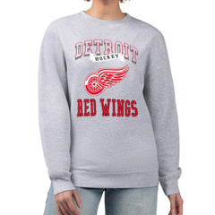 Detroit Red Wings G-III 4Her by Carl Banks Women's Team Logo Tri-Blend Fleece Pullover Sweatshirt - Heather Gray - NHL 201612651