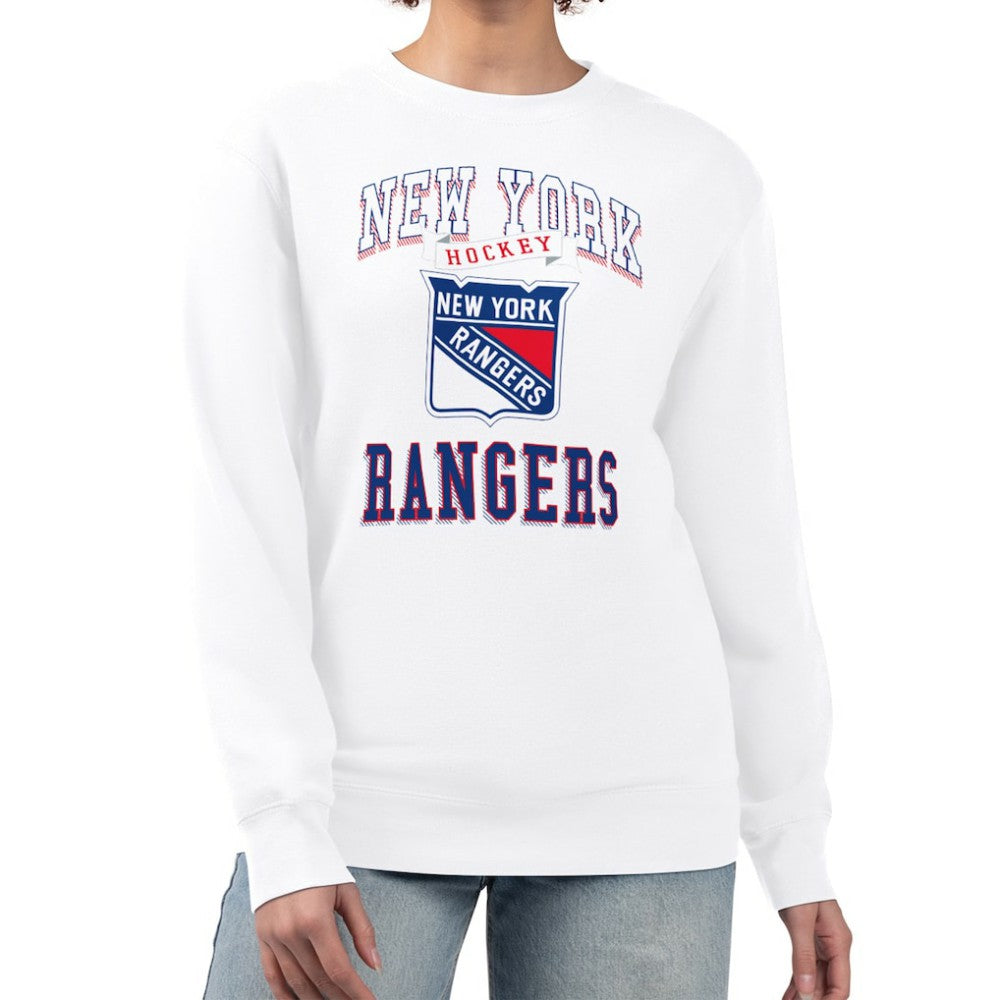 New York Rangers G-III 4Her by Carl Banks Women's Team Logo Tri-Blend Fleece Pullover Sweatshirt - White - NHL 201612662