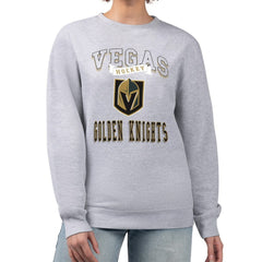 Vegas Golden Knights G-III 4Her by Carl Banks Women's Team Logo Tri-Blend Fleece Pullover Sweatshirt - Heather Gray - NHL 201612665