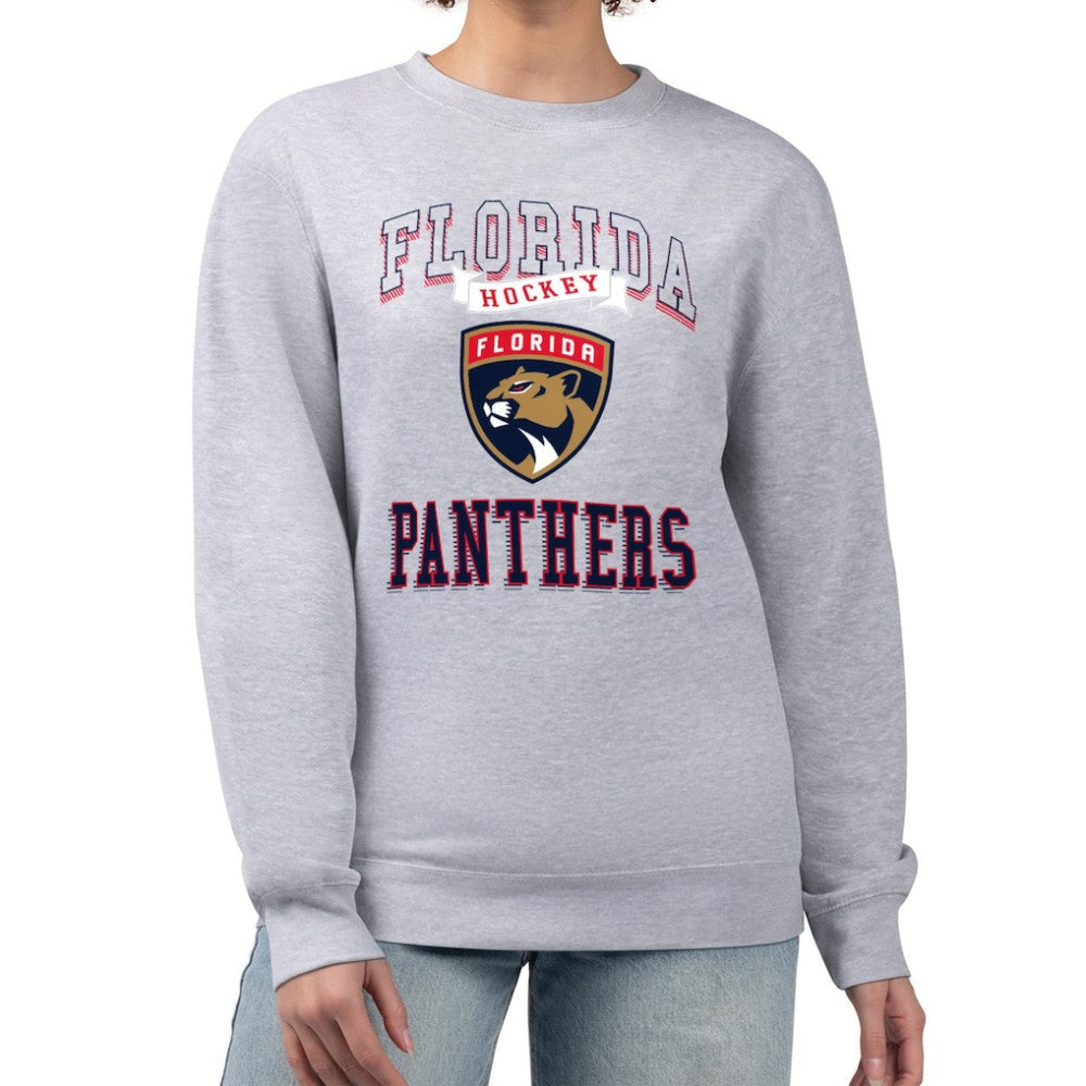 Florida Panthers G-III 4Her by Carl Banks Women's Team Logo Tri-Blend Fleece Pullover Sweatshirt - Heather Gray - NHL 201612667