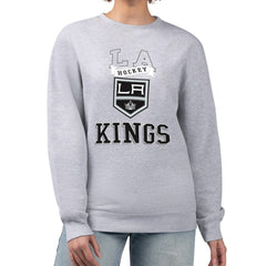 Los Angeles Kings G-III 4Her by Carl Banks Women's Team Logo Tri-Blend Fleece Pullover Sweatshirt - Heather Gray - NHL 201612669