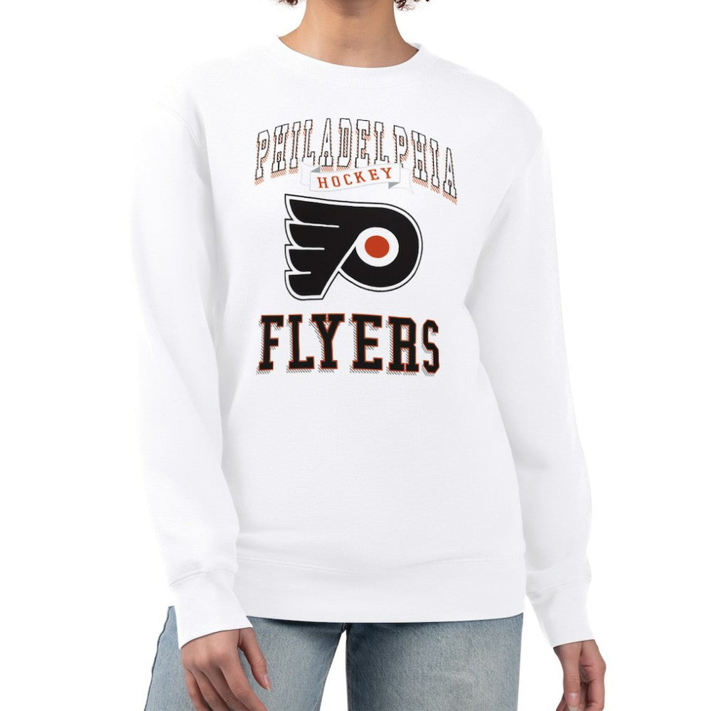 Philadelphia Flyers G-III 4Her by Carl Banks Women's Team Logo Tri-Blend Fleece Pullover Sweatshirt - White - NHL 201612673
