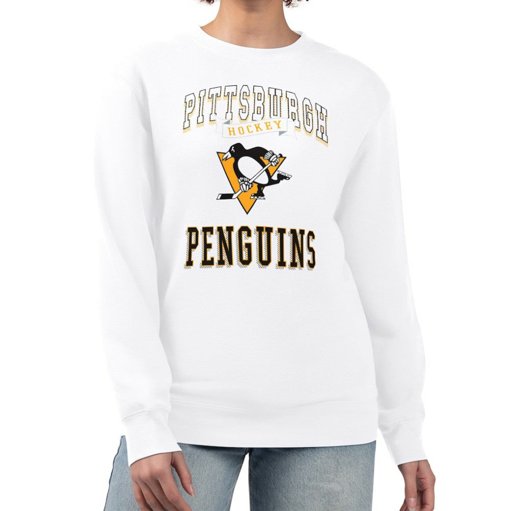 Pittsburgh Penguins G-III 4Her by Carl Banks Women's Team Logo Tri-Blend Fleece Pullover Sweatshirt - White - NHL 201612679