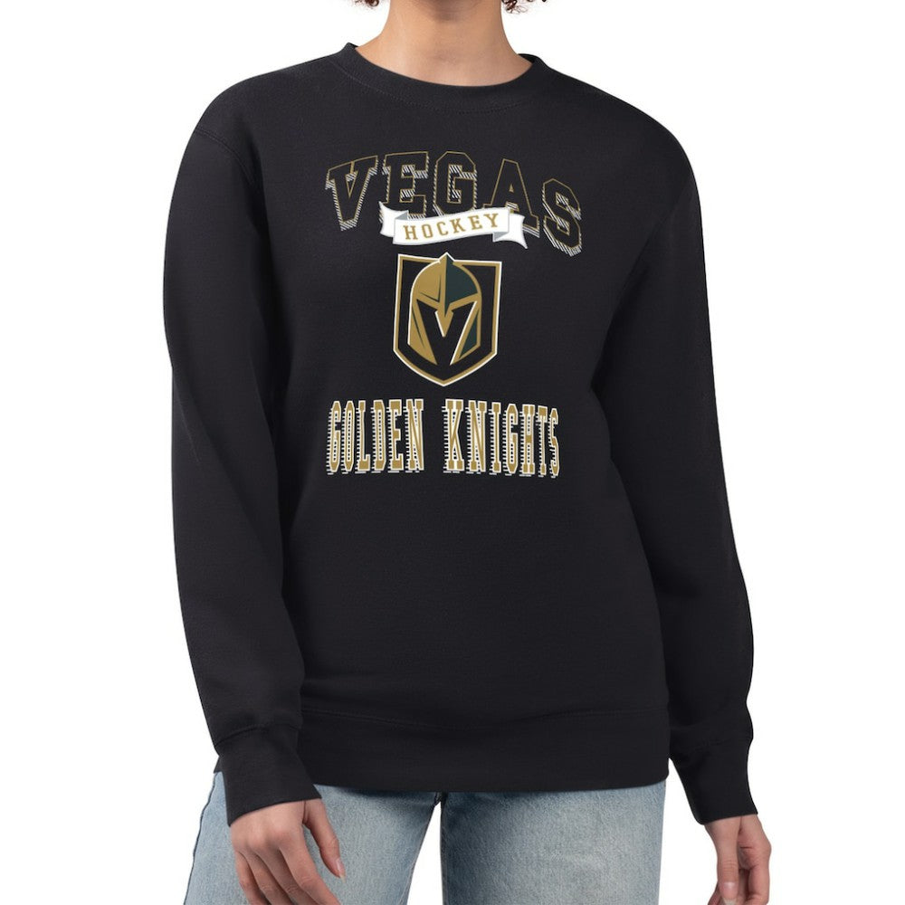 Vegas Golden Knights G-III 4Her by Carl Banks Women's Team Logo Tri-Blend Fleece Pullover Sweatshirt - Black - NHL 201612683
