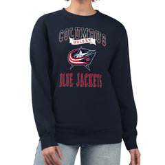 Columbus Blue Jackets G-III 4Her by Carl Banks Women's Team Logo Tri-Blend Fleece Pullover Sweatshirt - Navy - NHL 201612684