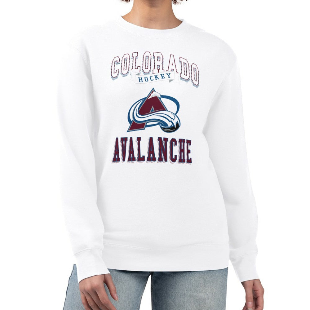 Colorado Avalanche G-III 4Her by Carl Banks Women's Team Logo Tri-Blend Fleece Pullover Sweatshirt - White - NHL 201612685