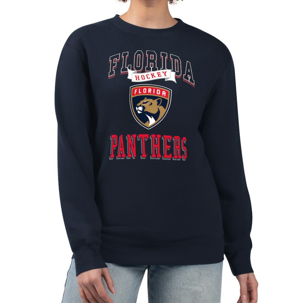 Florida Panthers G-III 4Her by Carl Banks Women's Team Logo Tri-Blend Fleece Pullover Sweatshirt - Navy - NHL 201612686