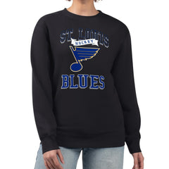 St. Louis Blues G-III 4Her by Carl Banks Women's Team Logo Tri-Blend Fleece Pullover Sweatshirt - Black - NHL 201612688