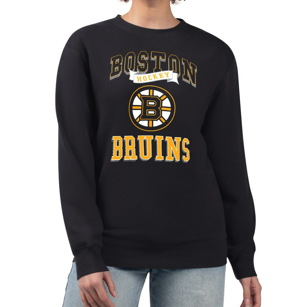 Boston Bruins G-III 4Her by Carl Banks Women's Team Logo Tri-Blend Fleece Pullover Sweatshirt - Black - NHL 201612690