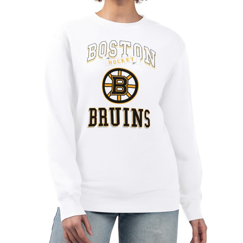 Boston Bruins G-III 4Her by Carl Banks Women's Team Logo Tri-Blend Fleece Pullover Sweatshirt - White - NHL 201612693
