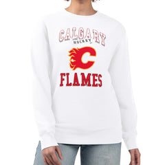 Calgary Flames G-III 4Her by Carl Banks Women's Team Logo Tri-Blend Fleece Pullover Sweatshirt - White - NHL 201612700