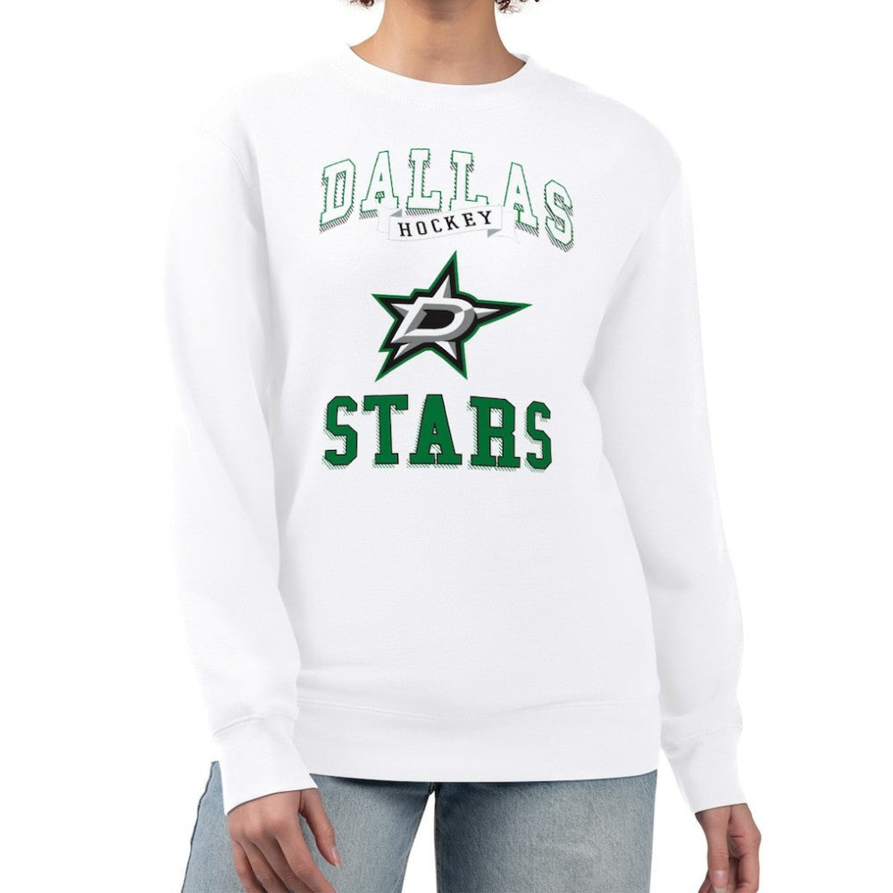 Dallas Stars G-III 4Her by Carl Banks Women's Team Logo Tri-Blend Fleece Pullover Sweatshirt - White - NHL 201612702