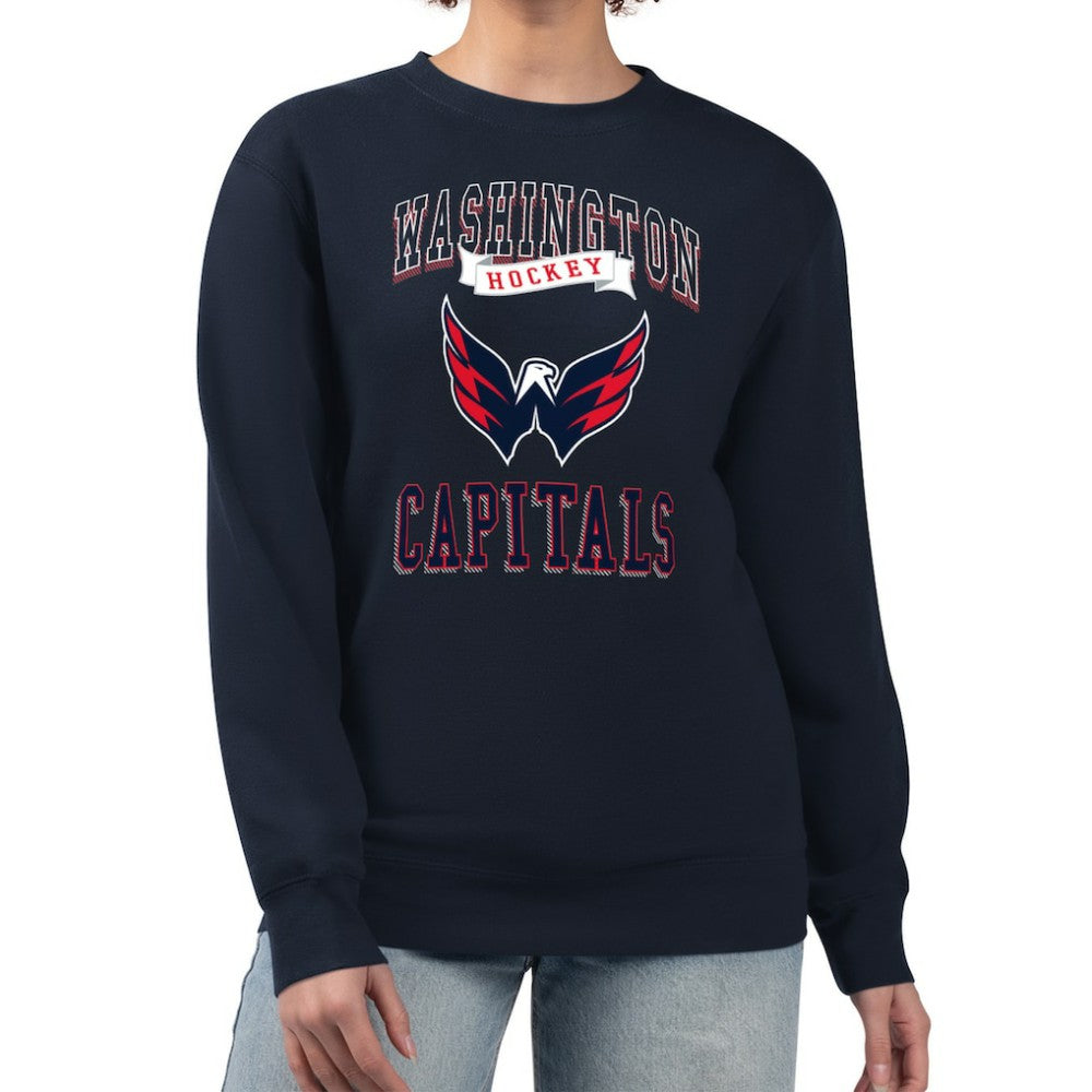 Washington Capitals G-III 4Her by Carl Banks Women's Team Logo Tri-Blend Fleece Pullover Sweatshirt - Navy - NHL 201612703