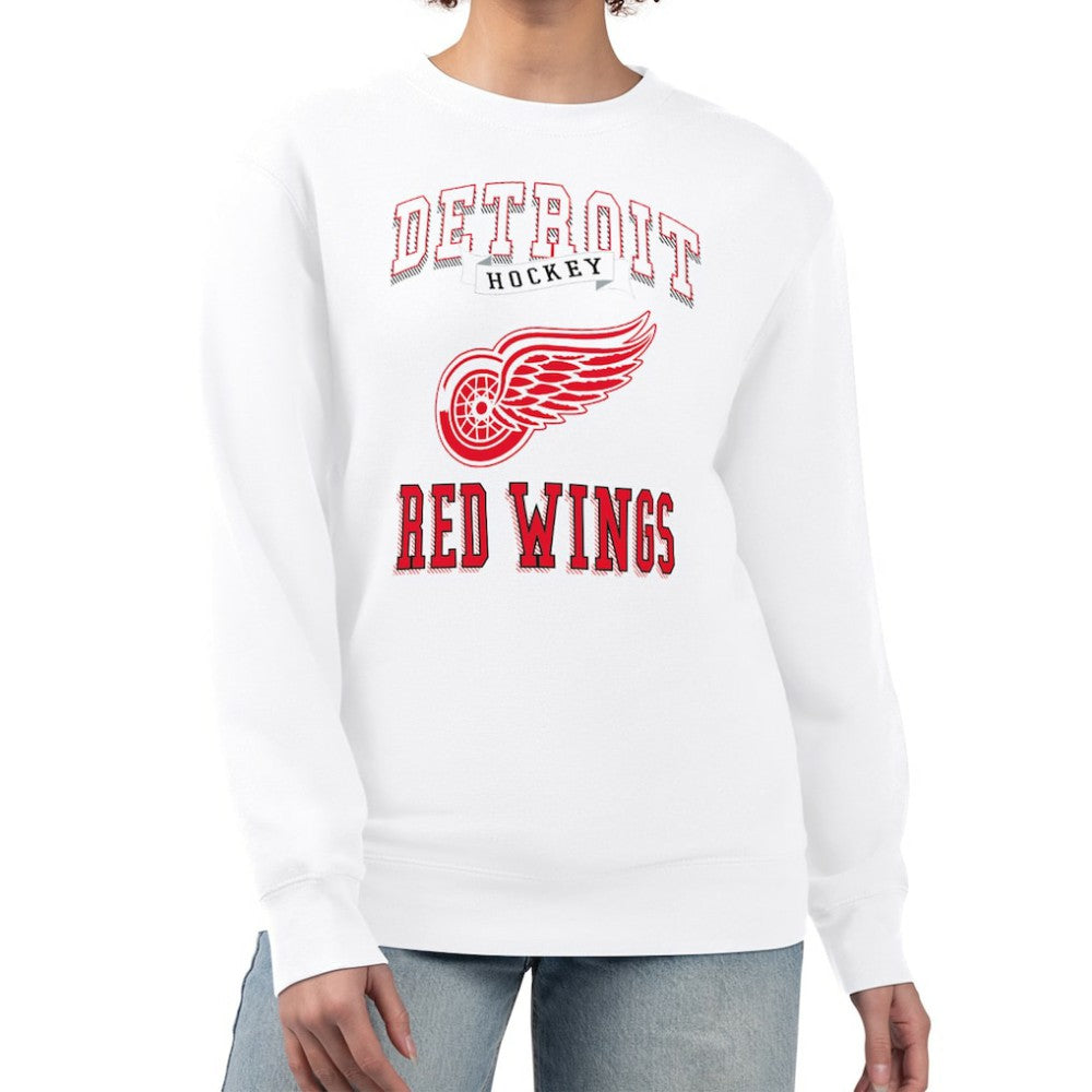 Detroit Red Wings G-III 4Her by Carl Banks Women's Team Logo Tri-Blend Fleece Pullover Sweatshirt - White - NHL 201612704