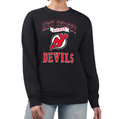 New Jersey Devils G-III 4Her by Carl Banks Women's Team Logo Tri-Blend Fleece Pullover Sweatshirt - Black - NHL 201612705