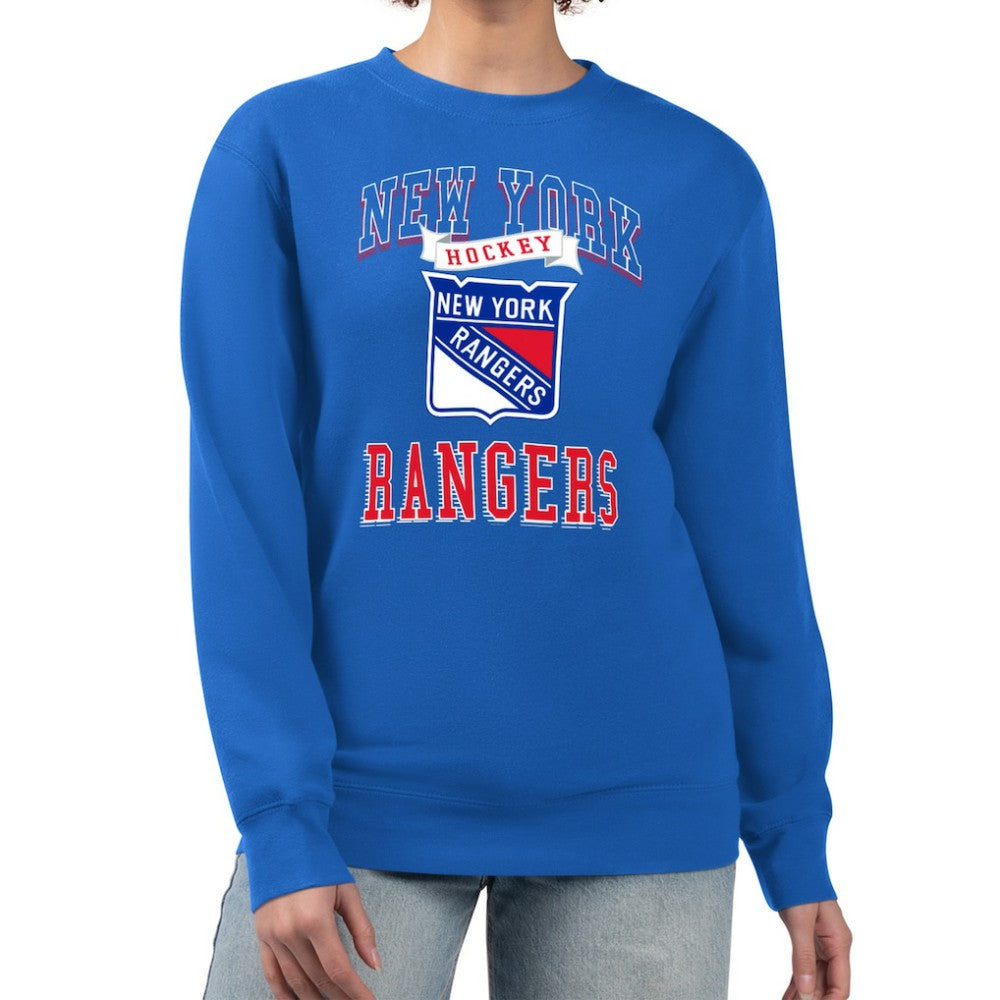 New York Rangers G-III 4Her by Carl Banks Women's Team Logo Tri-Blend Fleece Pullover Sweatshirt - Blue - NHL 201612716