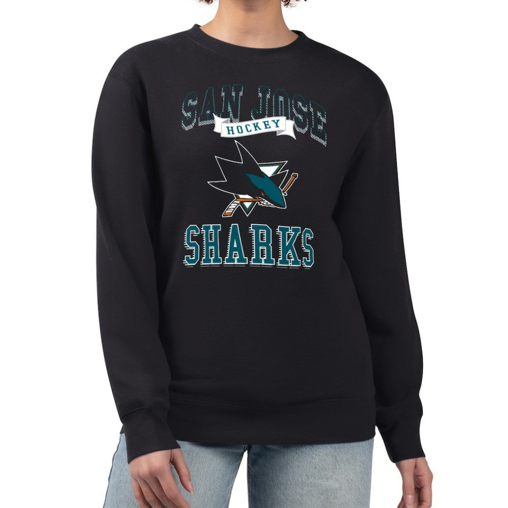 San Jose Sharks G-III 4Her by Carl Banks Women's Team Logo Tri-Blend Fleece Pullover Sweatshirt - Black - NHL 201612719