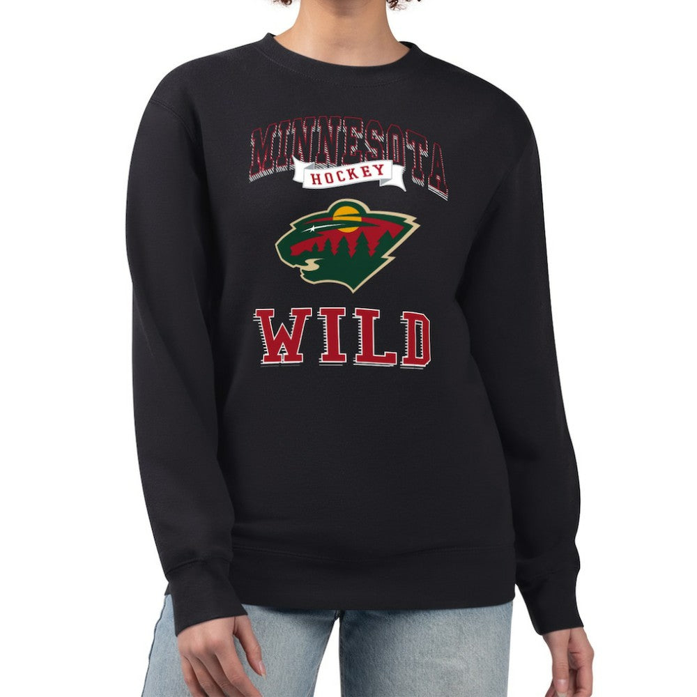 Minnesota Wild G-III 4Her by Carl Banks Women's Team Logo Tri-Blend Fleece Pullover Sweatshirt - Black - NHL 201612720