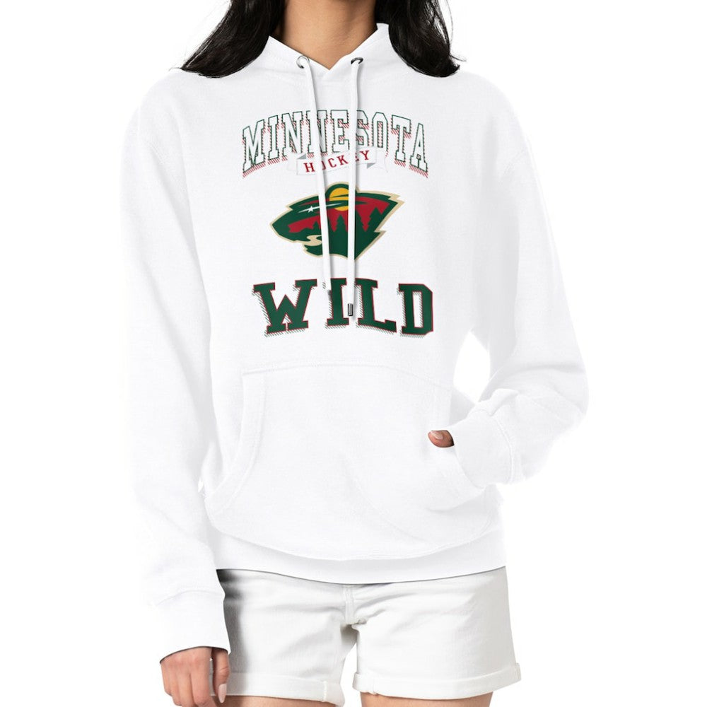 Minnesota Wild G-III 4Her by Carl Banks Women's Team Logo Tri-Blend Fleece Pullover Hoodie - White - NHL 201612722