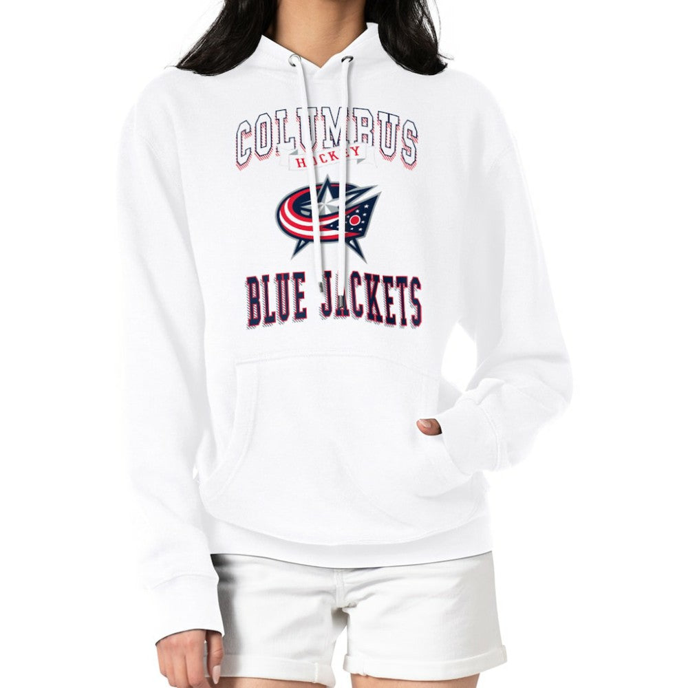 Columbus Blue Jackets G-III 4Her by Carl Banks Women's Team Logo Tri-Blend Fleece Pullover Hoodie - White - NHL 201612725