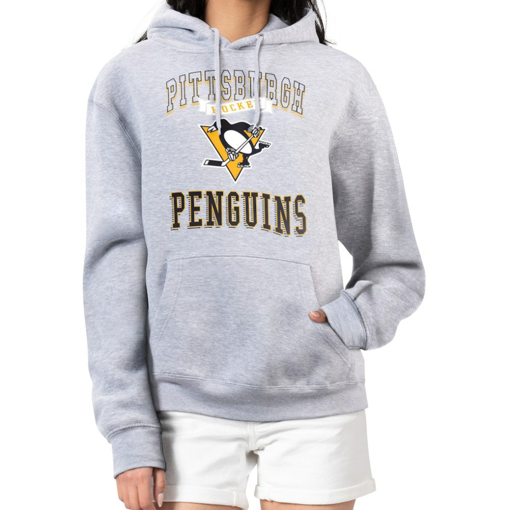 Pittsburgh Penguins G-III 4Her by Carl Banks Women's Team Logo Tri-Blend Fleece Pullover Hoodie - Heather Gray - NHL 201612733