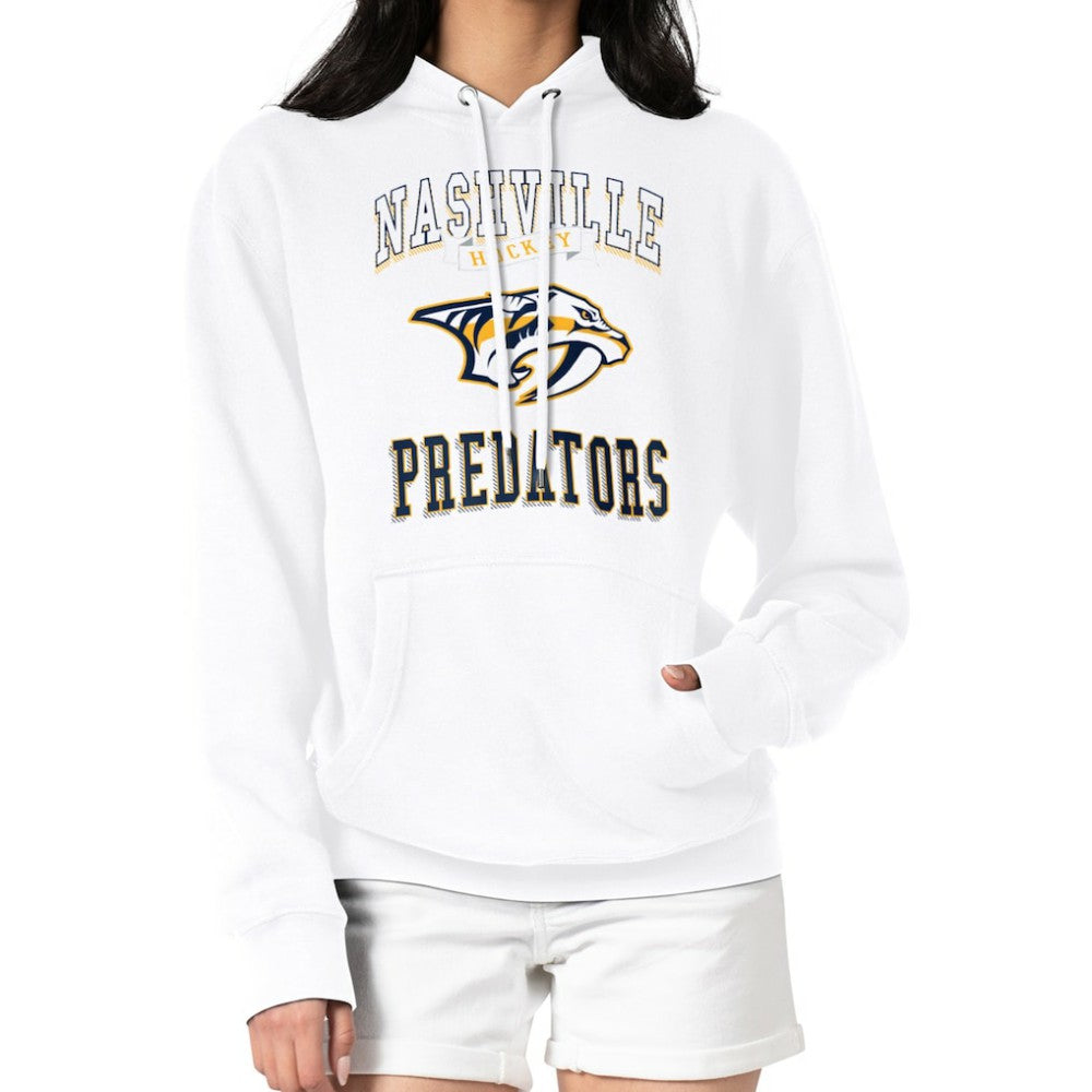 Nashville Predators G-III 4Her by Carl Banks Women's Team Logo Tri-Blend Fleece Pullover Hoodie - White - NHL 201612736