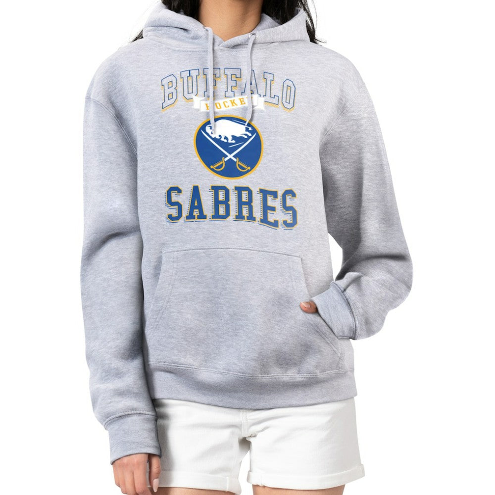 Buffalo Sabres G-III 4Her by Carl Banks Women's Team Logo Tri-Blend Fleece Pullover Hoodie - Heather Gray - NHL 201612737
