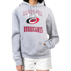 Carolina Hurricanes G-III 4Her by Carl Banks Women's Team Logo Tri-Blend Fleece Pullover Hoodie - Heather Gray - NHL 201612741