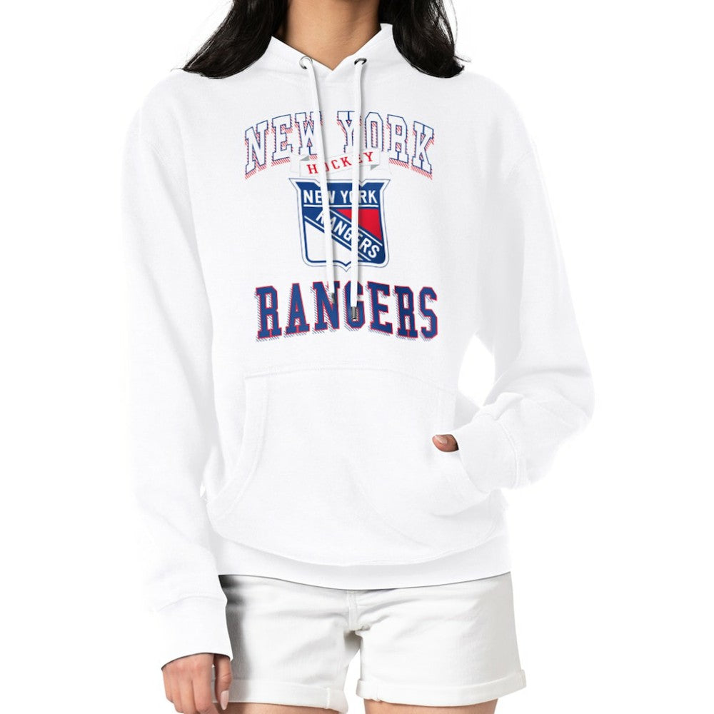 New York Rangers G-III 4Her by Carl Banks Women's Team Logo Tri-Blend Fleece Pullover Hoodie - White - NHL 201612742