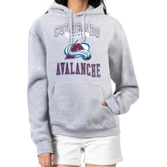 Colorado Avalanche G-III 4Her by Carl Banks Women's Team Logo Tri-Blend Fleece Pullover Hoodie - Heather Gray - NHL 201612745
